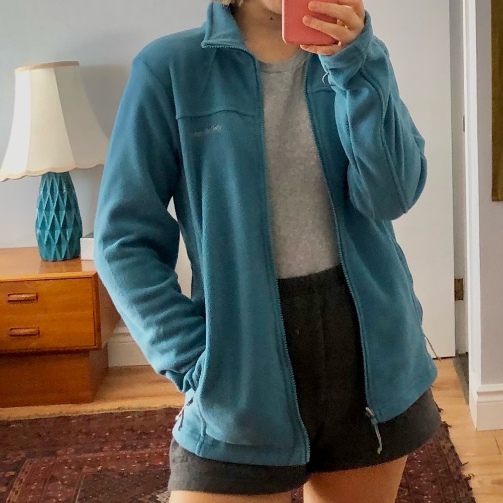 NWOT North Face Full Zip Teal Fleece Camping Sweater